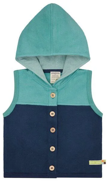 loud + proud loud + proud Babys & Kinder Weste aus Baumwoll-Fleece, GOTS-zertifiziert, Ultramarine(blau), – Produktbild 3 von 6