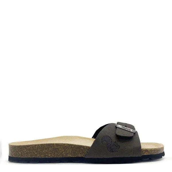 thies Vegane thies ® Eco Bio Strap Sandale aus rec. PET mit ergonomischem Fussbett, Charcoal (dunkelgrau), – Produktbild 1 von 4