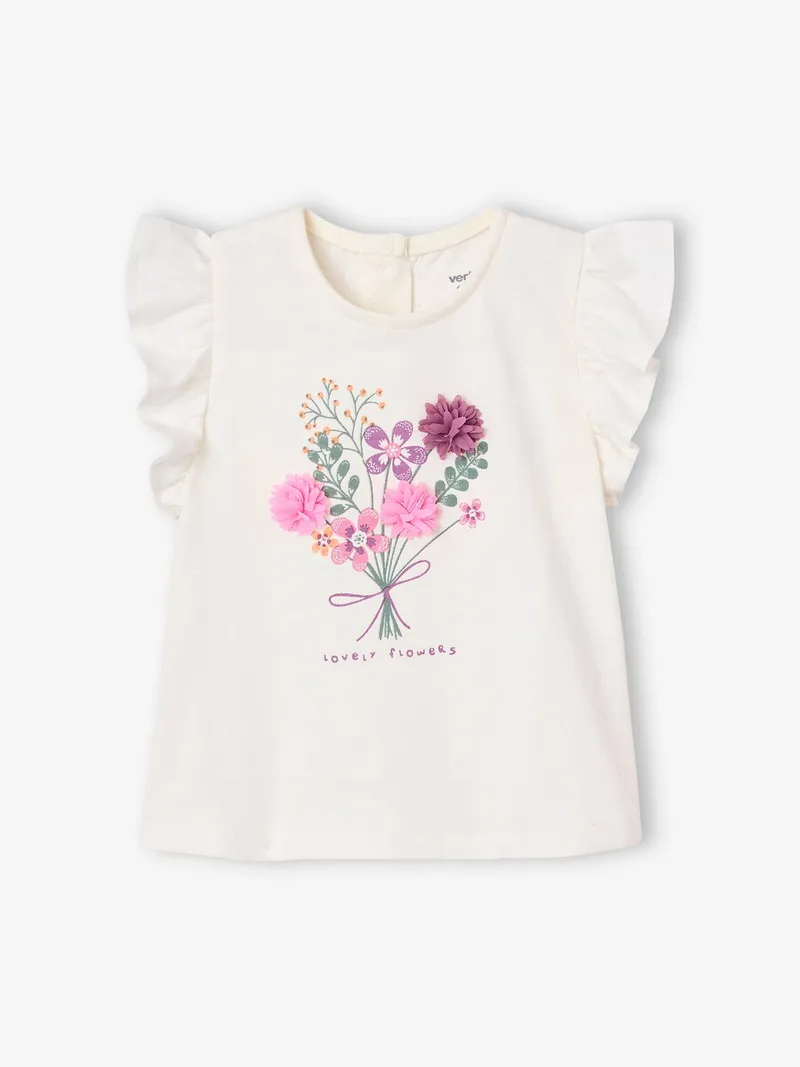 Vertbaudet Mädchen Baby T-Shirt, Vanille, – Produktbild 1 von 4