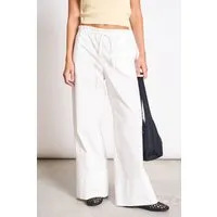 JAN N JUNE JAN 'N JUNE Damen vegan Hose Drawstring Wide Kiva Weiß – Produktbild 1 von 1