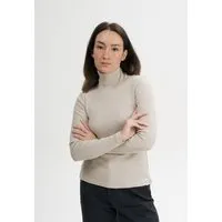MELA MELA Ripp Rollkragen Langarmshirt Style MUNLI aus 100% Bio-Baumwolle, Kiesel melange, – Produktbild 1 von 1