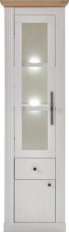 OTTO home Vitrine Westminster, Hochschrank im Landhausstil, Glasvitrine, Stauraumelement Metallgriffe, ausreichend Stauraum, in 2 Farben erhältlich, Weiß, – Produktbild 8 von 8