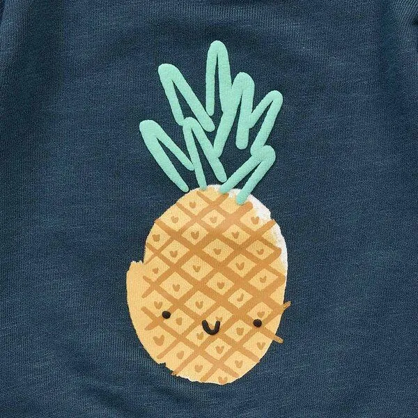 Sense Organics Sense Organics Baby Sweatshirt, Modell SIAM, Ananas-druck auf dunklem petrol, – Produktbild 3 von 4