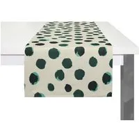 Nature by Adam Nature by Adam Tischläufer aus Leinen und Bio-Baumwolle - Made in Germany - Dots, Grün, – Produktbild 1 von 1