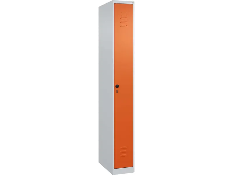 C+P C+P Spind Classic PLUS, 1 Abteil, 1850x250x500mm, Lichtgrau/Reinorange – Produktbild 1 von 1