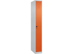 C+P C+P Spind Classic PLUS, 1 Abteil, 1850x250x500mm, Lichtgrau/Reinorange – Produktbild 1 von 1