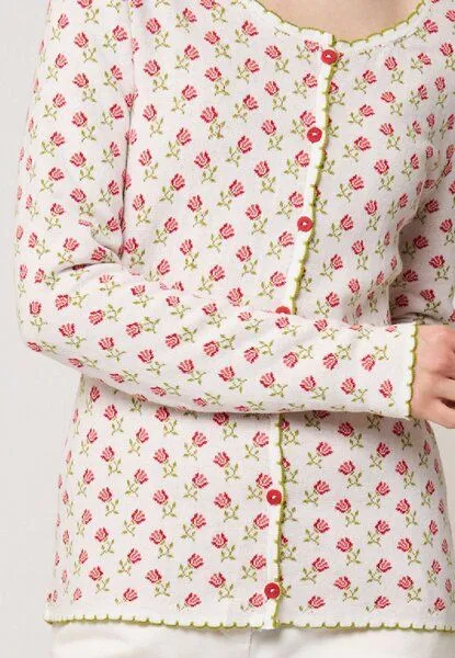 LANA Organic LANA Organic Strickjacke Jaquardmuster für Damen, Modell Lena, Rosalina ecru, – Produktbild 4 von 4
