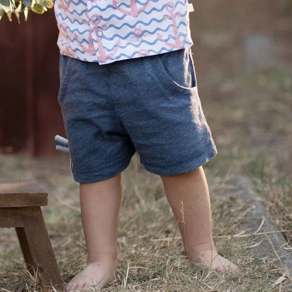 OrganicEra Baby-Shorts 'OrganicEra' aus Bio-Baumwolle, Blau, – Produktbild 1 von 4