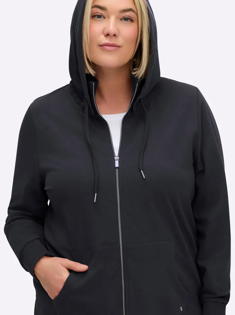 sheego Sweatjacke, Tiefblau, – Produktbild 2 von 2