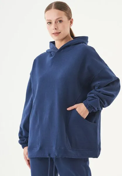 ORGANICATION ORGANICATION ESSENTIALS-HANDE- Soft Touch Oversize Hoodie aus Bio-Baumwolle, Navy, – Produktbild 3 von 4