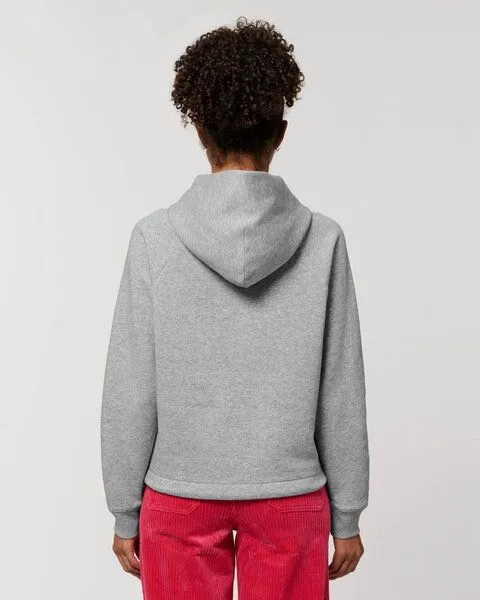 Human Family Human Family Kurzer Bio Damen Hoodie "Invent - Polygon", Grau-meliert, – Produktbild 2 von 2