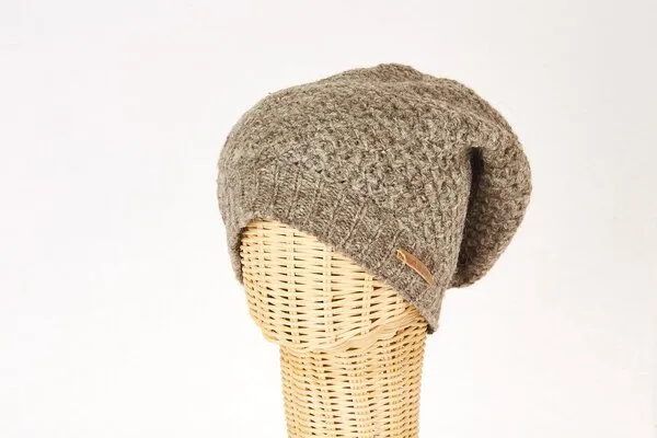 short'n'pietz short'n'pietz Schurwollmütze mit Wabenmuster, Naturbraun, – Produktbild 1 von 1