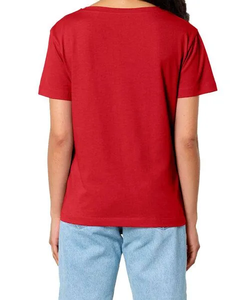YTWOO YTWOO Damen-Scoop-Neck-T-Shirt aus Bio-Baumwolle, Rot, – Produktbild 1 von 4
