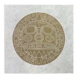 Veskor Cassiopeia Veskor Cassiopeia TIKI VIRACOCHA Heilige Geometrie Linoldruck | 22 × 22 cm | Gold auf Naturweiß – Produktbild 1 von 1