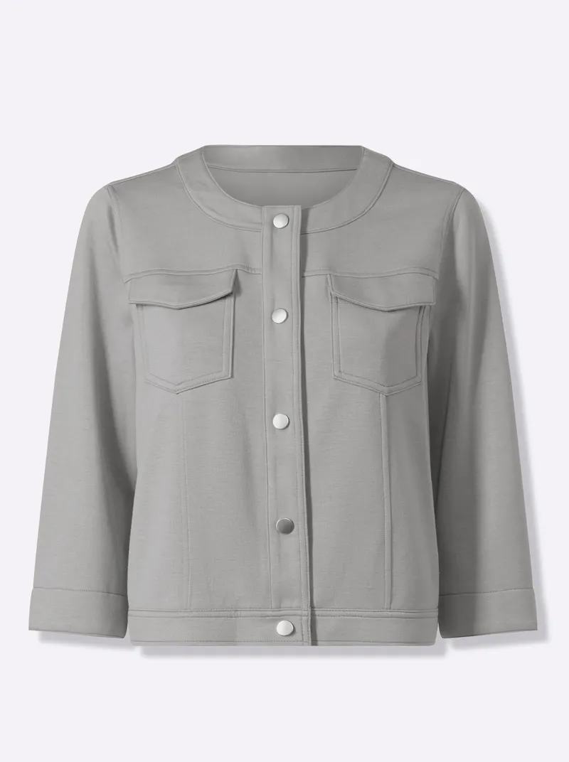 heine Shirtjacke steingrau, Steingrau, – Produktbild 2 von 2