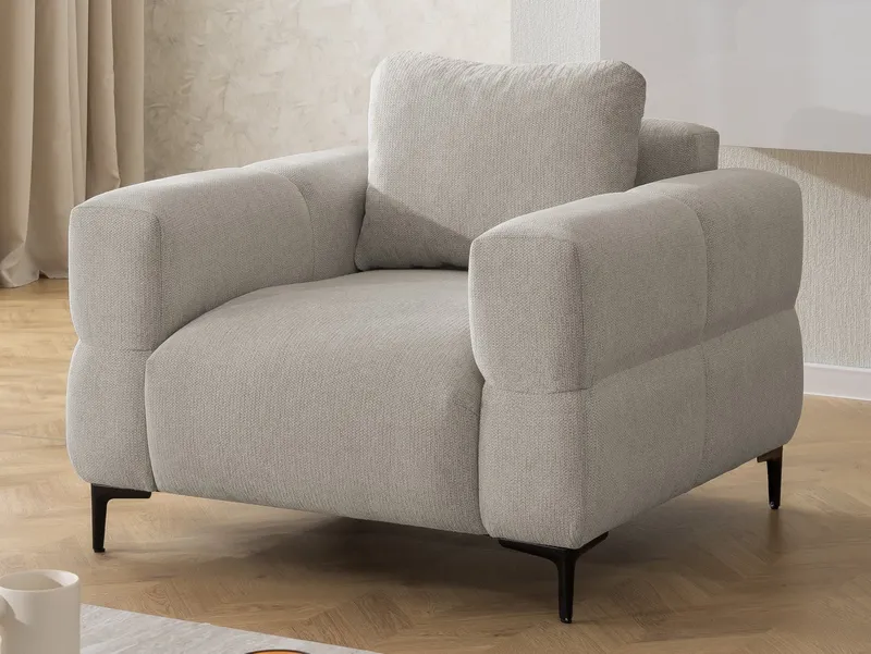 S-Style Möbel Polstergarnitur 3+2+1 Cardea in Bubble-Optik aus weichem Strukturstoff, mit Wellenfederung und hohem Sitzkomfort, Braun, – Produktbild 4 von 5