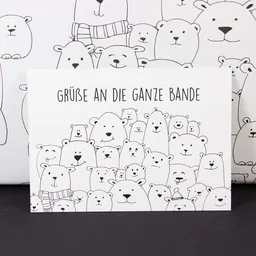 Bow & Hummingbird Bow & Hummingbird Postkarte "Grüße an die ganze Bande" – Produktbild 1 von 1