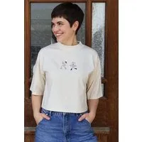 Kultgut Kultgut Artdesign- Biofair- Flausch-Shirt im Boxistyle / HEY Summer!, Natur, – Produktbild 1 von 1