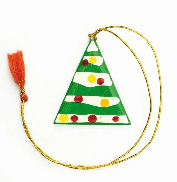 El Puente El Puente Hängedeko "Weihnachtsbaum" | Fair Trade & Handmade aus Indien, Natur, – Produktbild 1 von 1