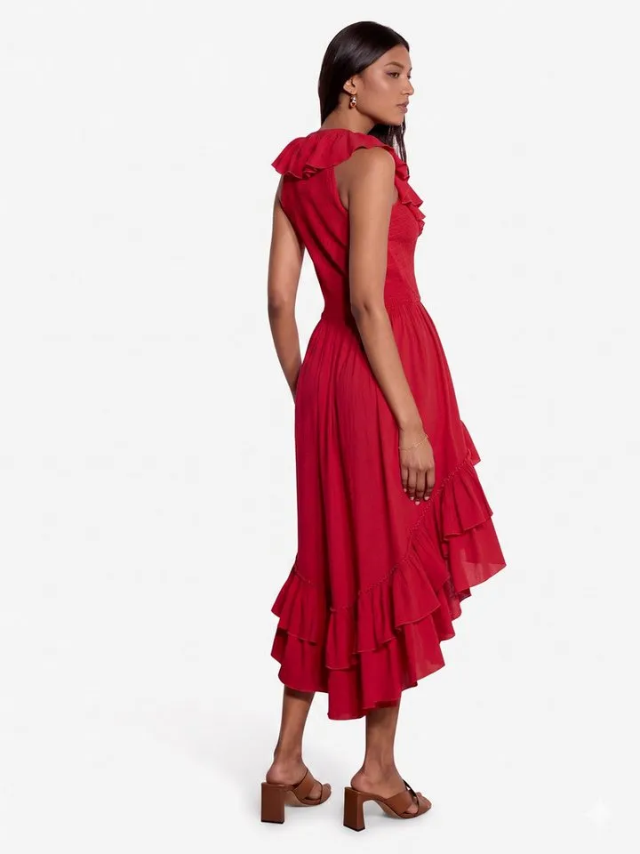 Apricot Apricot Midikleid Rüschen, Rot, – Produktbild 3 von 4