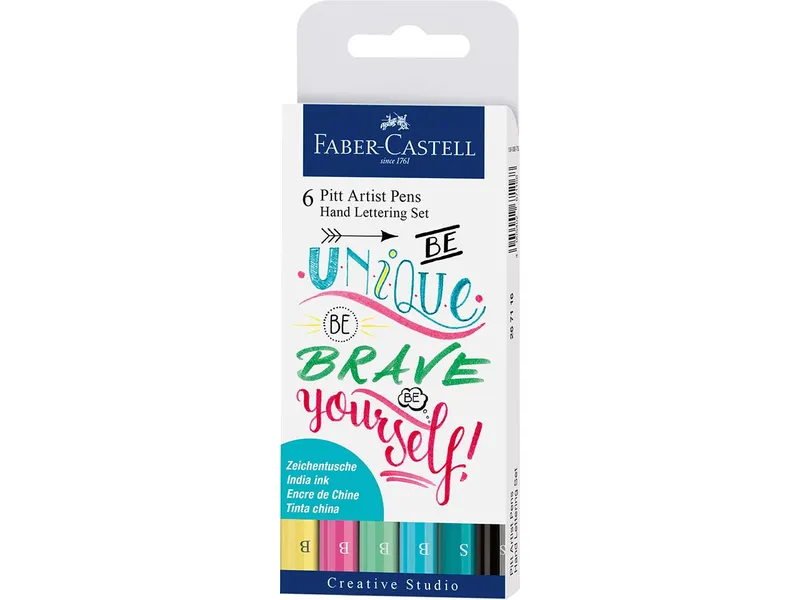 Faber-Castell Faber-Castell Tuschestifte-Set, Pastelltöne, Pitt Artist Pen, Handlettering-Set, 6 Stk. – Produktbild 1 von 1