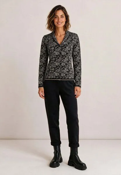 LANA Organic LANA Organic Strickjacke, Modell Jolie, Ashley schwarz - pepper, – Produktbild 2 von 4