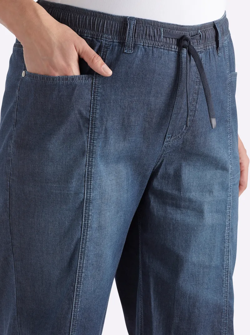 sheego Jeansbermudas, Dark blue, – Produktbild 2 von 2