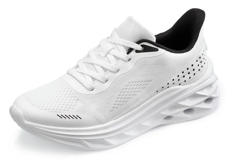 John Devin John Devin Schnürschuh, Freizeitschuhe, Schnürhalbschuhe, Halbschuh, Turnschuh Sneaker NEU im sportiven Look aus luftigem Mesh-Material VEGAN, Weiß, – Produktbild 2 von 5