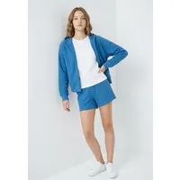 ORGANICATION ORGANICATION JENNIFER | Waffel-Hoodiejacke aus Bio-Baumwolle & recyceltem Polyester, Blue, – Produktbild 2 von 5
