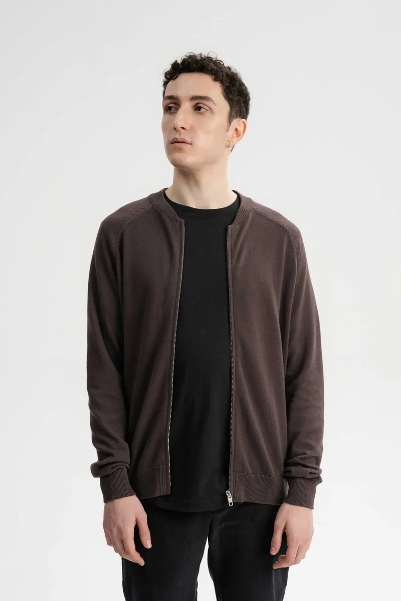 MELA MELA Herren vegan Strickjacke Shamial Dunkelbraun, Dunkelbraun, – Produktbild 2 von 2