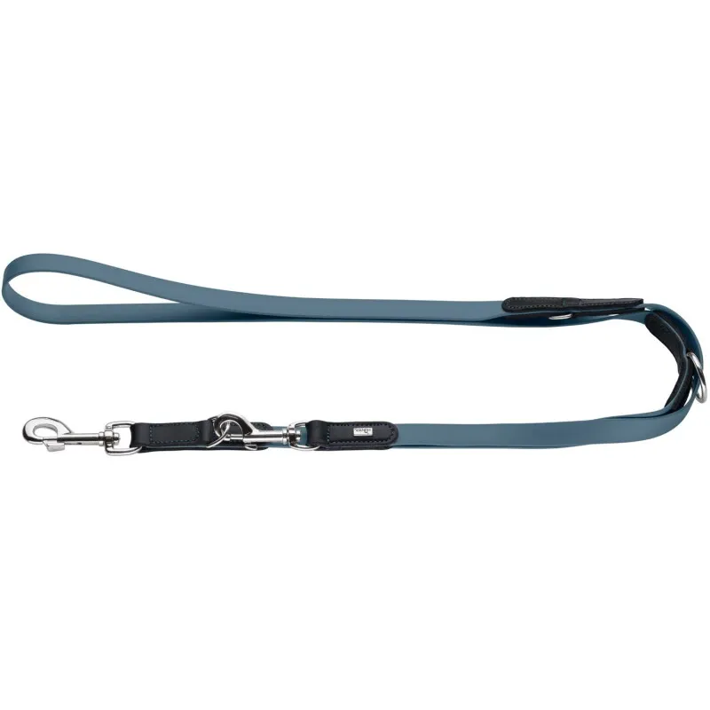 Dog Sport Dog Sport HUNTER verstellbare Hundeführleine wolmar biothane x leder blau 1,9 cm, Blau, – Produktbild 1 von 2