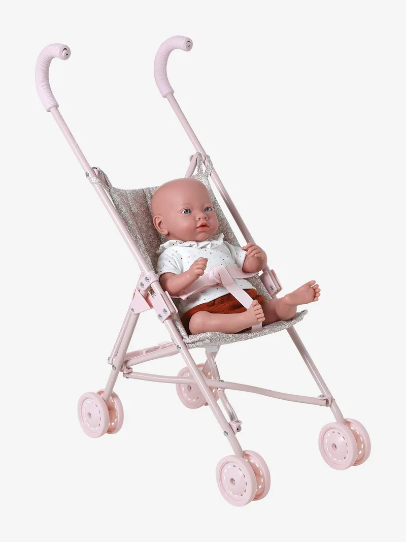 Vertbaudet Puppen-Buggy RETRO FLOWER, Rosa, – Produktbild 2 von 4