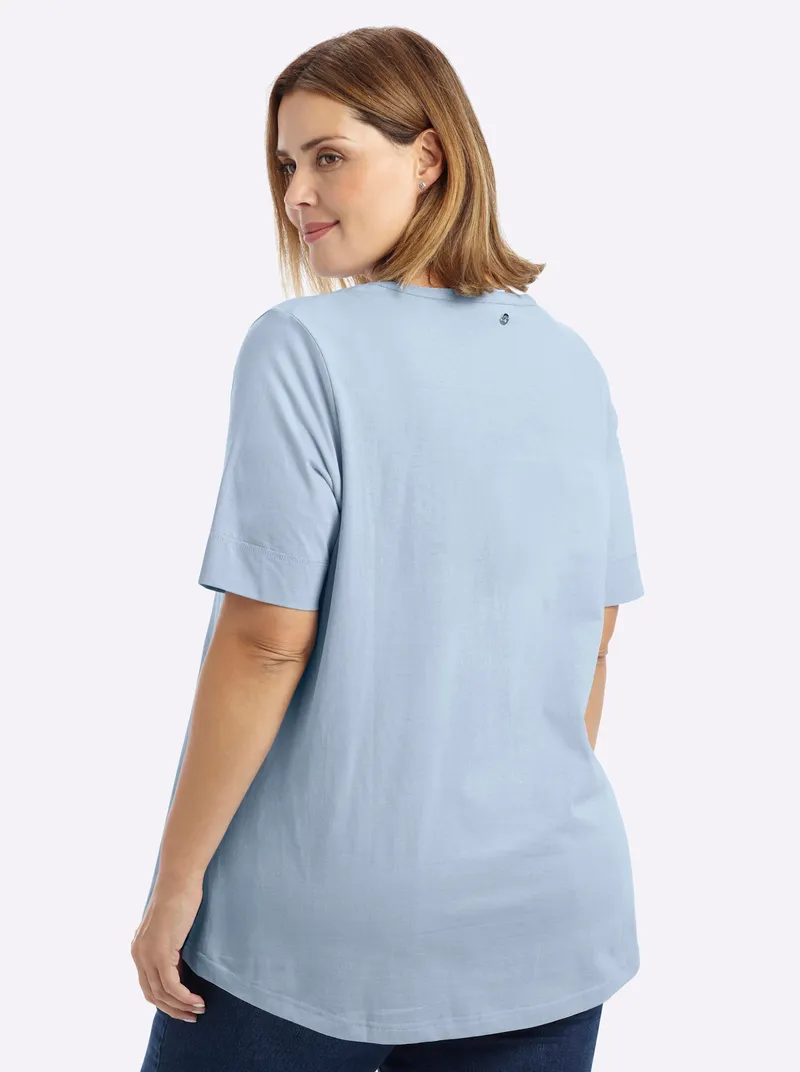 sheego T-Shirt hellblau, Hellblau, – Produktbild 1 von 2