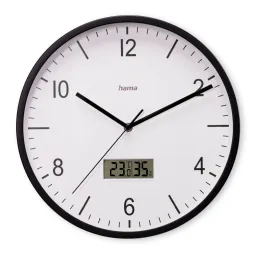 Hama Hama Funkwanduhr "Lanzarote", m. Thermometer/Hygrometer, Ø 35cm, ohne Ticken, SW – Produktbild 1 von 1