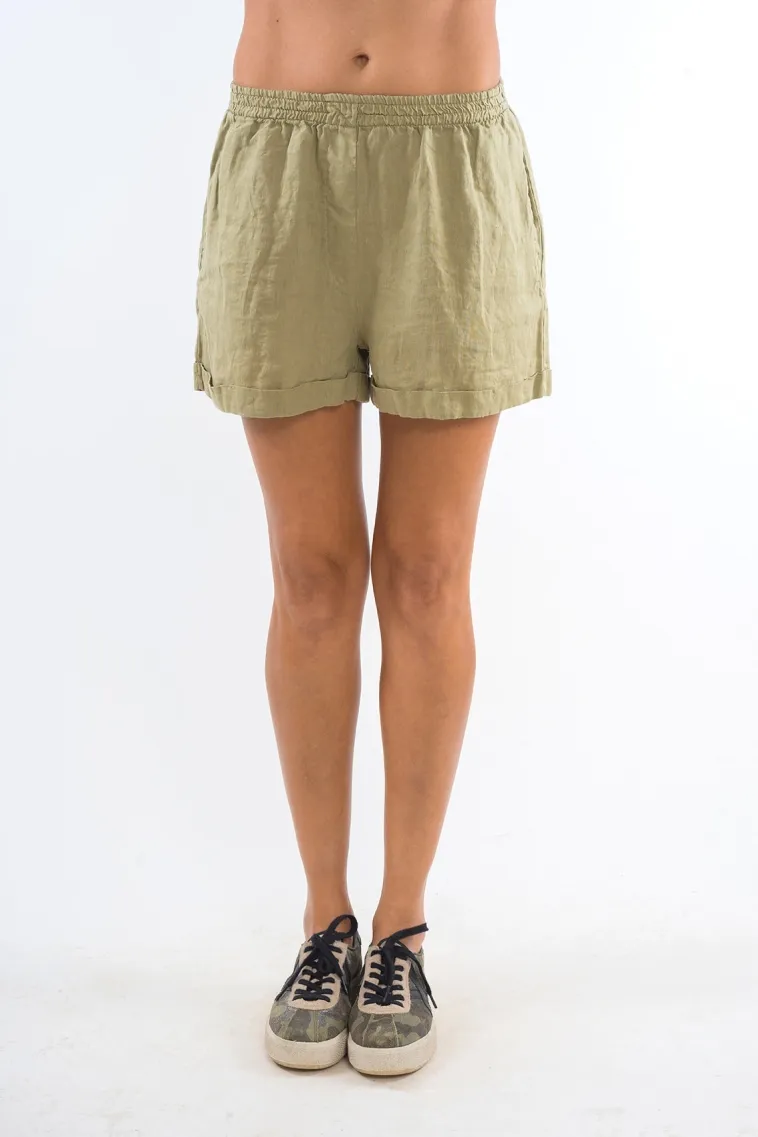 RAVENS VIEW IBIZA RAVENS VIEW IBIZA Damen vegan Shorts Creta Dunkel Aloe Grün, Grün, – Produktbild 2 von 2