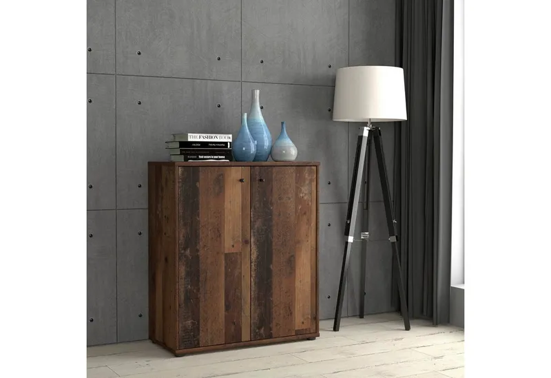 FORTE Kommode Tempra, Kommode, 2 große Türen, Höhe 85,5 cm, Breite 73,7 cm, Braun, – Produktbild 1 von 5