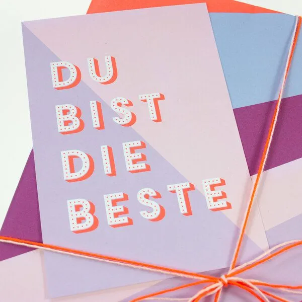 Bow & Hummingbird Bow & Hummingbird Postkarte "Du bist die Beste" – Produktbild 3 von 3