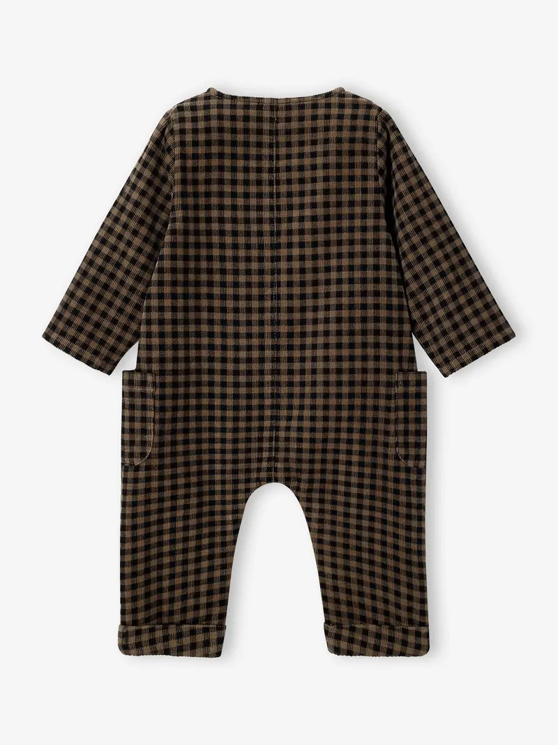Vertbaudet Baby Samt-Overall mit Knopfleiste, Anthrazit, – Produktbild 4 von 4