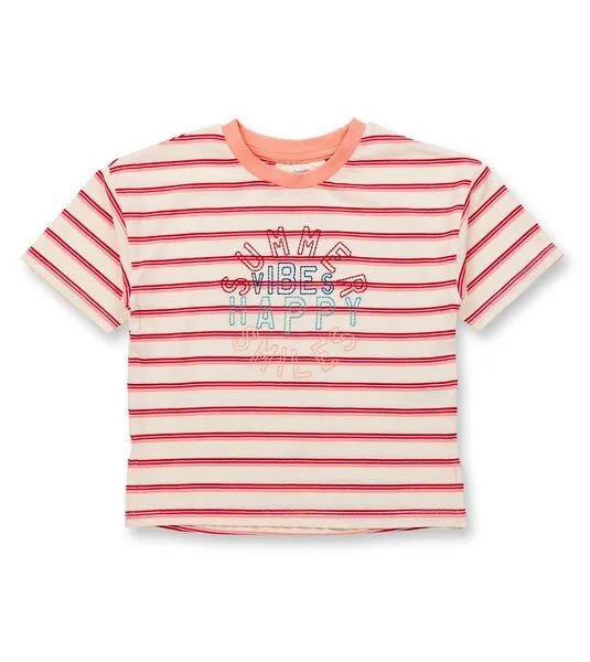 Sense Organics & friends in cooperation with GARY MASH Sense Organics & friends in cooperation with GARY MASH Gestreiftes Mädchenshirt aus Bio-Baumwolle, Summer vibes (orange), – Produktbild 1 von 4