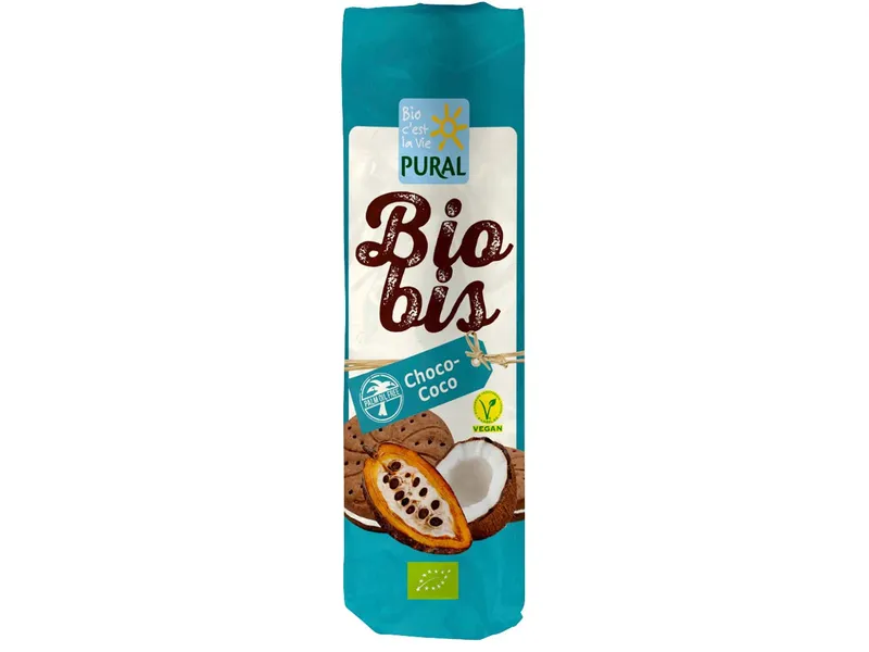 Pural Pural Bio-Doppelkekse mit Kokoscreme 'Biobis Choco-Coco', 300 g – Produktbild 1 von 1