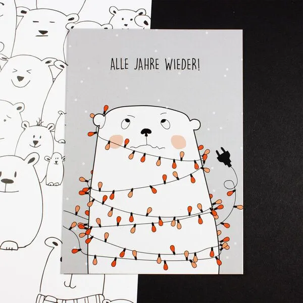 Bow & Hummingbird Bow & Hummingbird Postkarte "Alle Jahre wieder" – Produktbild 1 von 1