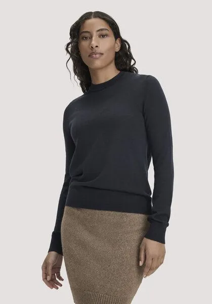 hessnatur hessnatur Pullover Regular aus reiner Bio-Merinowolle, Marine, – Produktbild 1 von 4