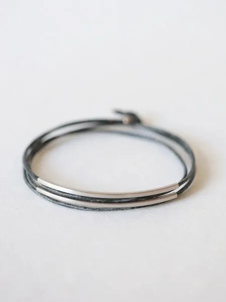 pikfine pikfine Tube Armband “Tingval” silber, Vintage black, – Produktbild 2 von 8