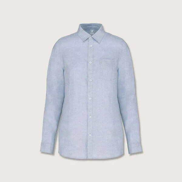 YTWOO YTWOO Damen Leinenbluse, Linen blue, – Produktbild 1 von 2