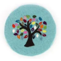 GLOBO Fair Trade GLOBO Fair Trade Topfuntersetzer TREE OF LIFE aus Wollfilz, Hellblau, – Produktbild 1 von 1