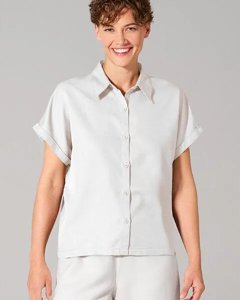HempAge HempAge Damen Lyocell Bluse (auf Hanf Basis) Normal Fit, White (weiß), – Produktbild 1 von 4