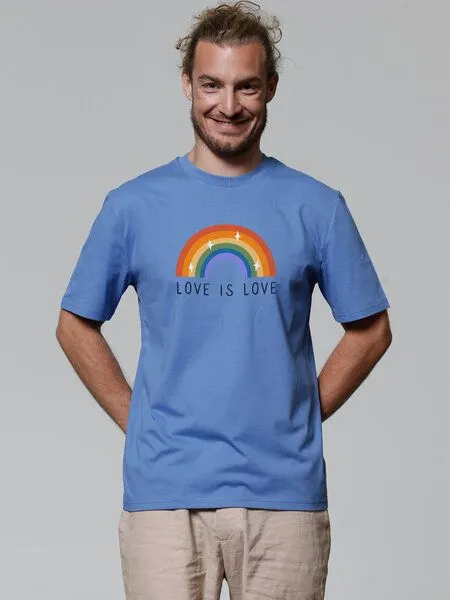 watapparel watapparel T-Shirt Unisex Love is Love, Bright blue, – Produktbild 2 von 3