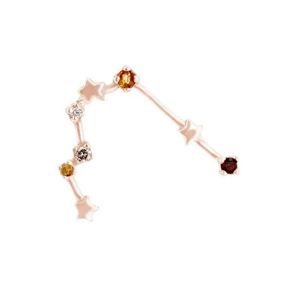 Eppi Eppi Goldener Ohrring mit Sternzeichen Gemini, Rosa, – Produktbild 1 von 2