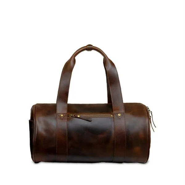 Buckle & Seam Buckle & Seam Leder Duffle Bag Chap, Braun / dots (braun-punkte), – Produktbild 1 von 4
