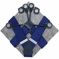 klYmp klYmp Hosenträger 'classic' jaquard floral, Royalblau, – Produktbild 1 von 1